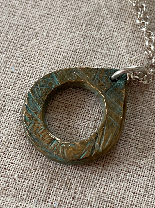 bronze teardrop pendant