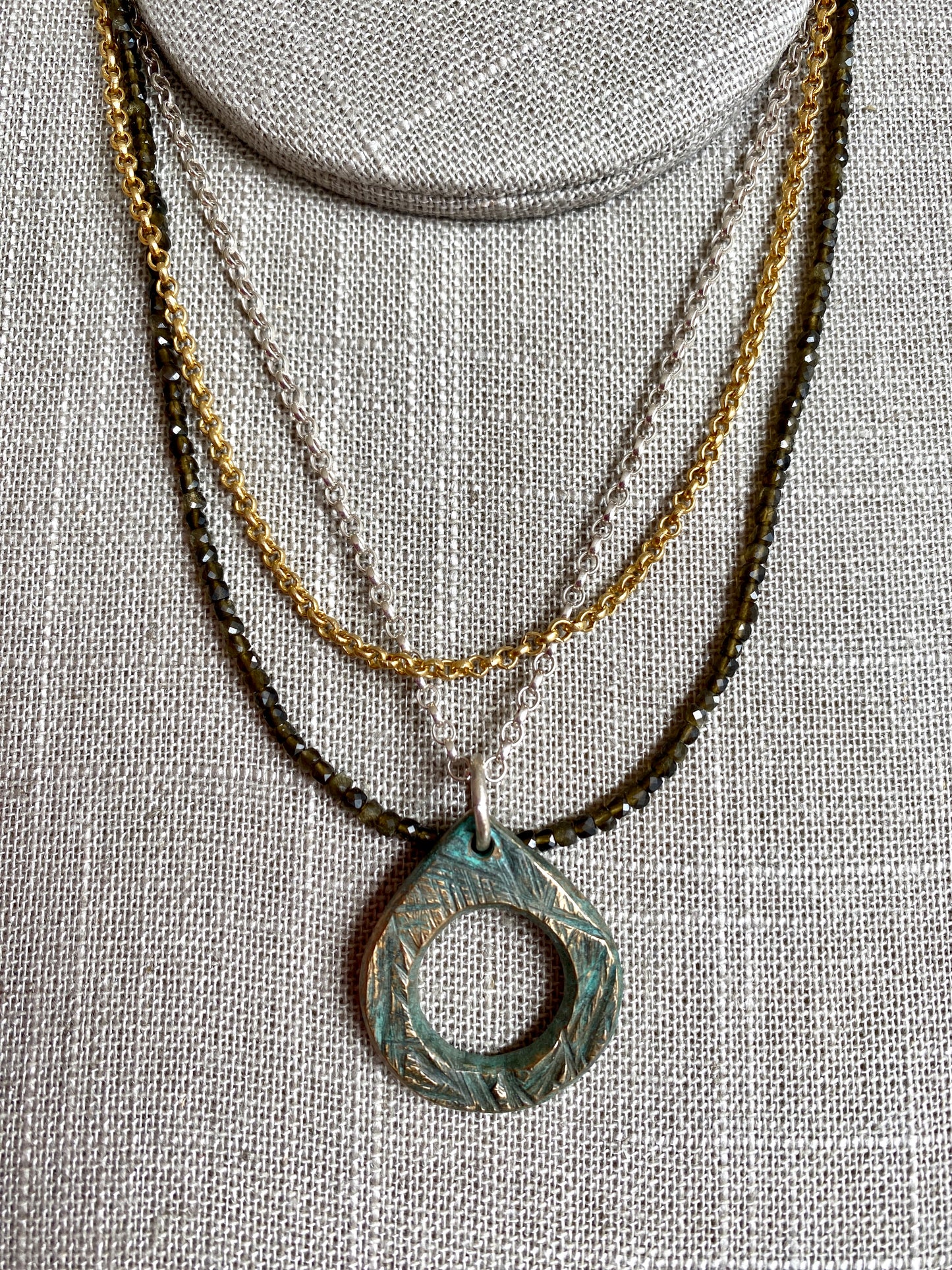 bronze teardrop pendant